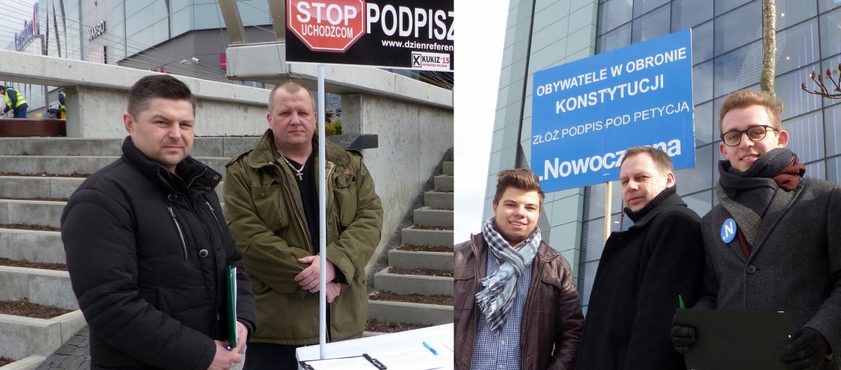 Zbierają podpisy na elbląskich ulicach. Jedni w obronie konstytucji, drudzy w sprawie uchodźców