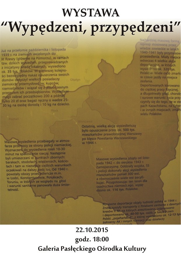 Wypędzeni, przypędzeni. Wystawa w Pasłęckim Ośrodku Kultury