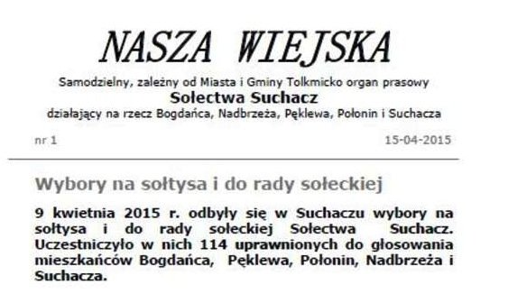 Suchacz ma swoją gazetkę
