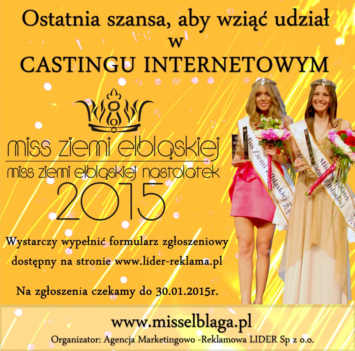 Ostatnia szansa na udział w konkursie Miss Ziemi Elbląskiej