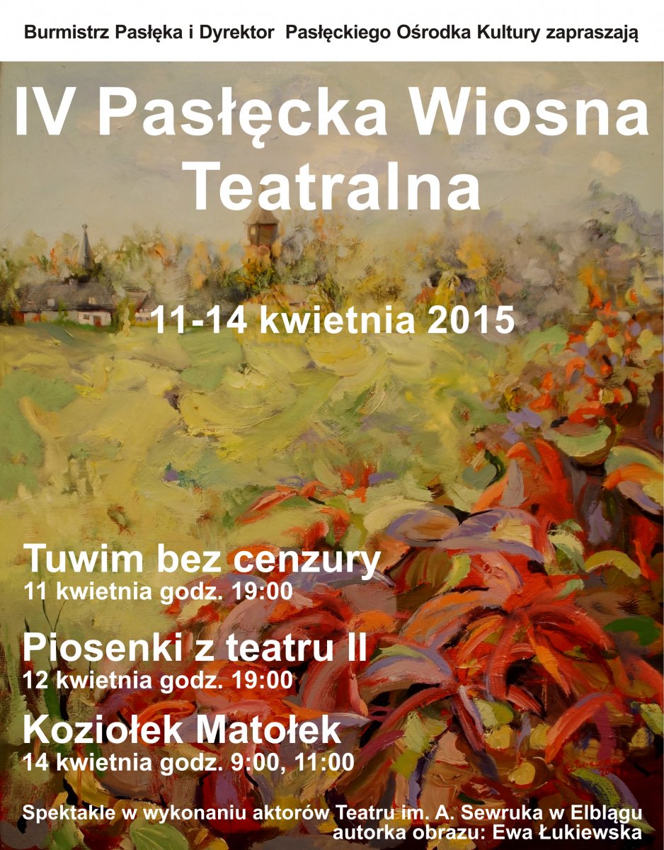 IV Pasłęcka Wiosna Teatralna. Znany już program, rusza sprzedaż biletów
