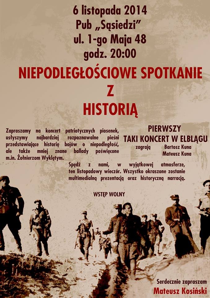 Koncert pieśni patriotycznych w Pubie Sąsiedzi