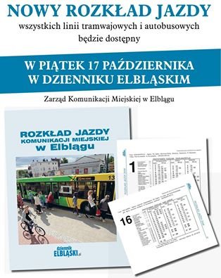 W piątek z Dziennikiem Elbląskim rozkład jazdy komunikacji miejskiej