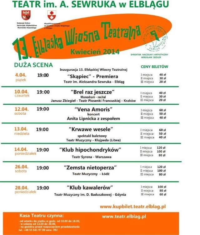 Dziś rozpoczyna się Elbląska Wiosna Teatralna