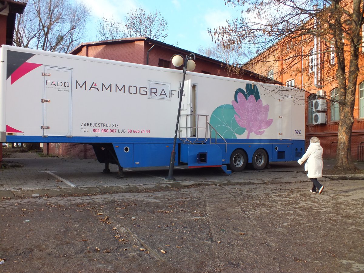 Mammobus czekał przy hali Elzam