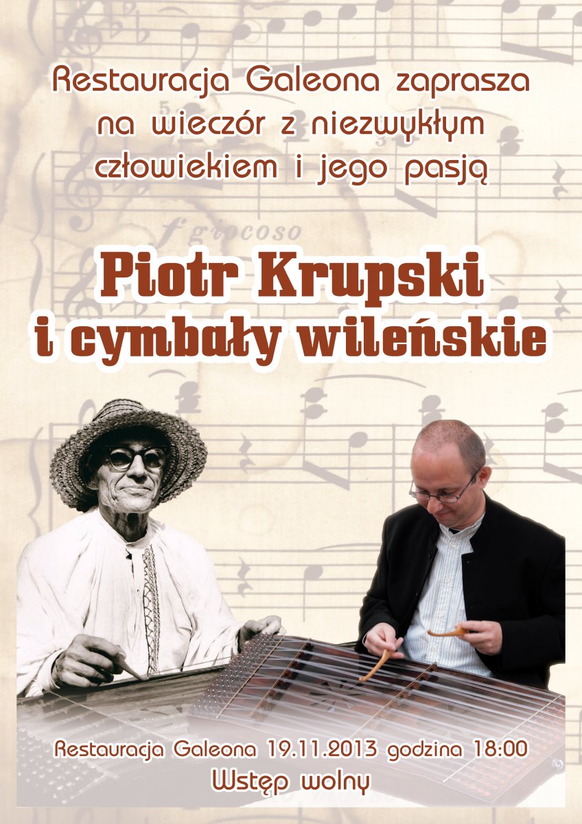 Piotr Krupski zagra na cymbałach wileńskich