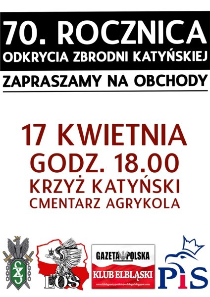 Uroczystości 70. rocznicy odkrycia Zbrodni Katyńskiej
