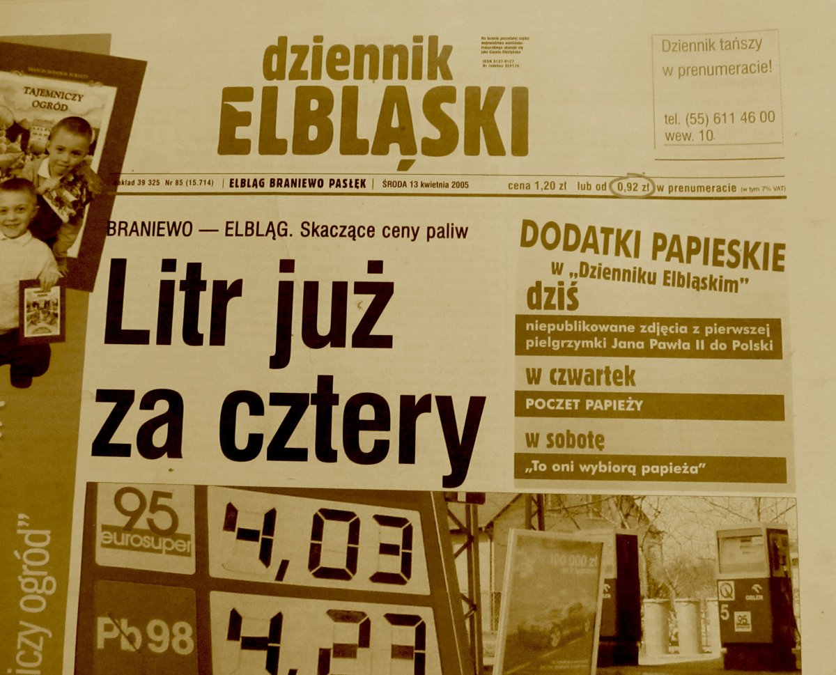 Z archiwum Dziennika. Litr benzyny już za cztery złote