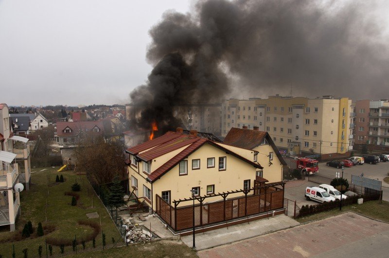 Pożar budynku przy ul. Żyrardowskiej
