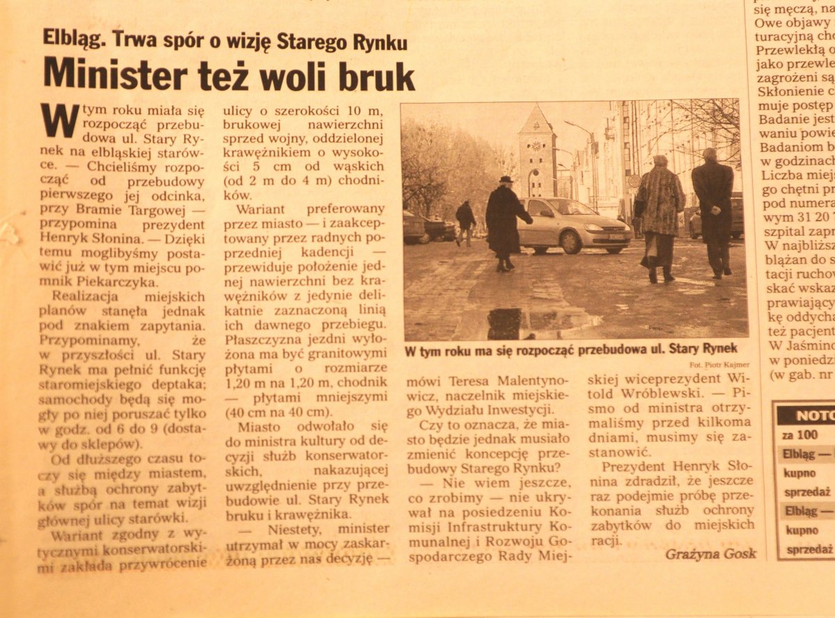 Z archiwum Dziennika Elbląskiego. Minister też woli bruk