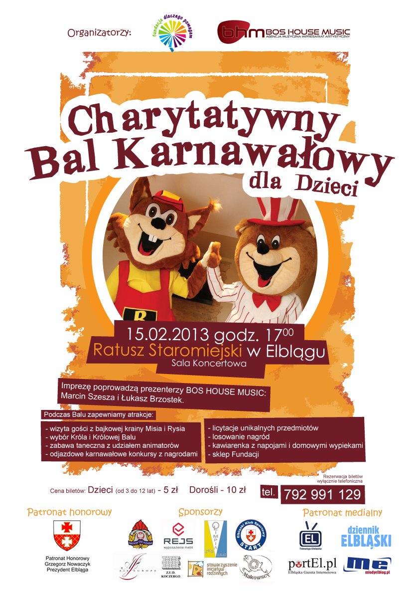 Pod naszym patronatem. Charytatywny Bal Karnawałowy dla Dzieci