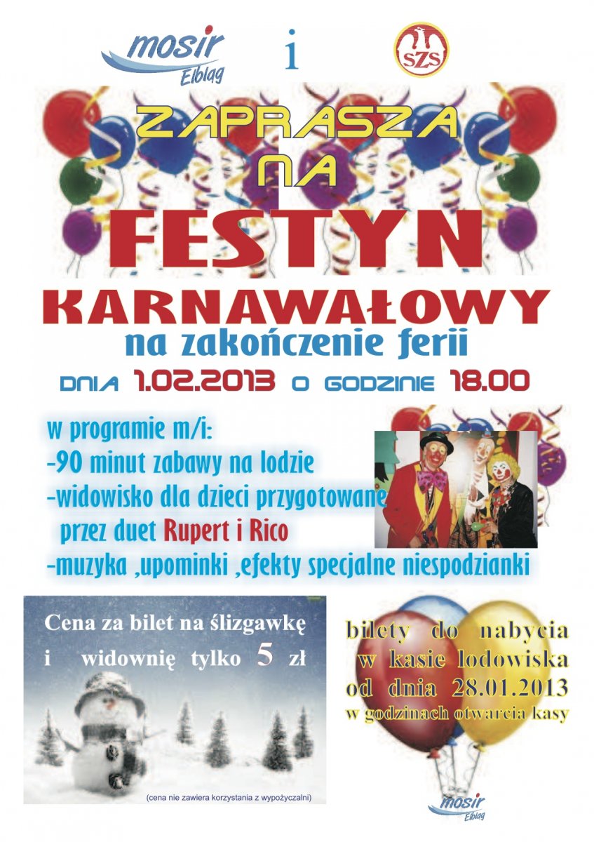 Festyn karnawałowy na lodowisku „Helena”