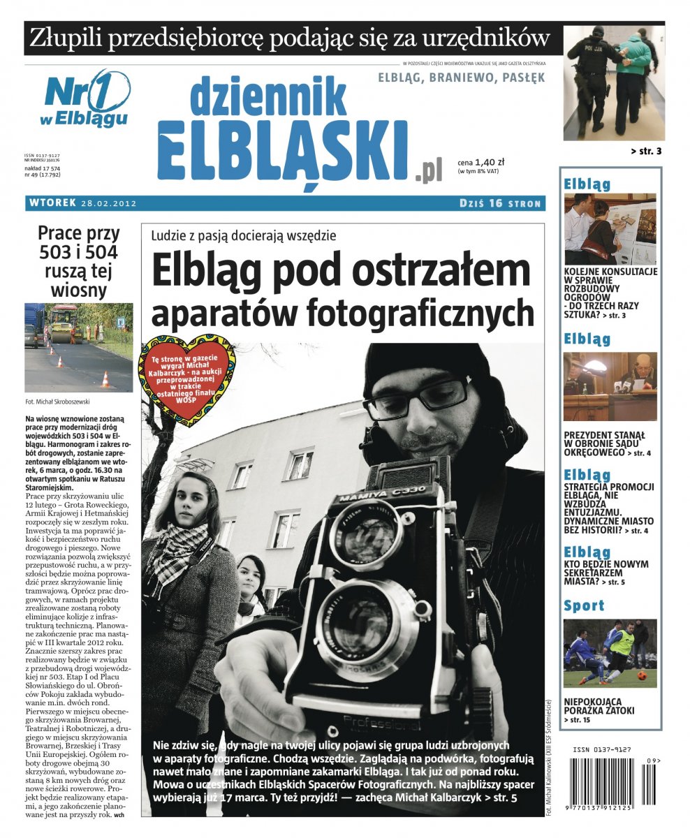 Licytuj okładkę Dziennika Elbląskiego na aukcji WOŚP