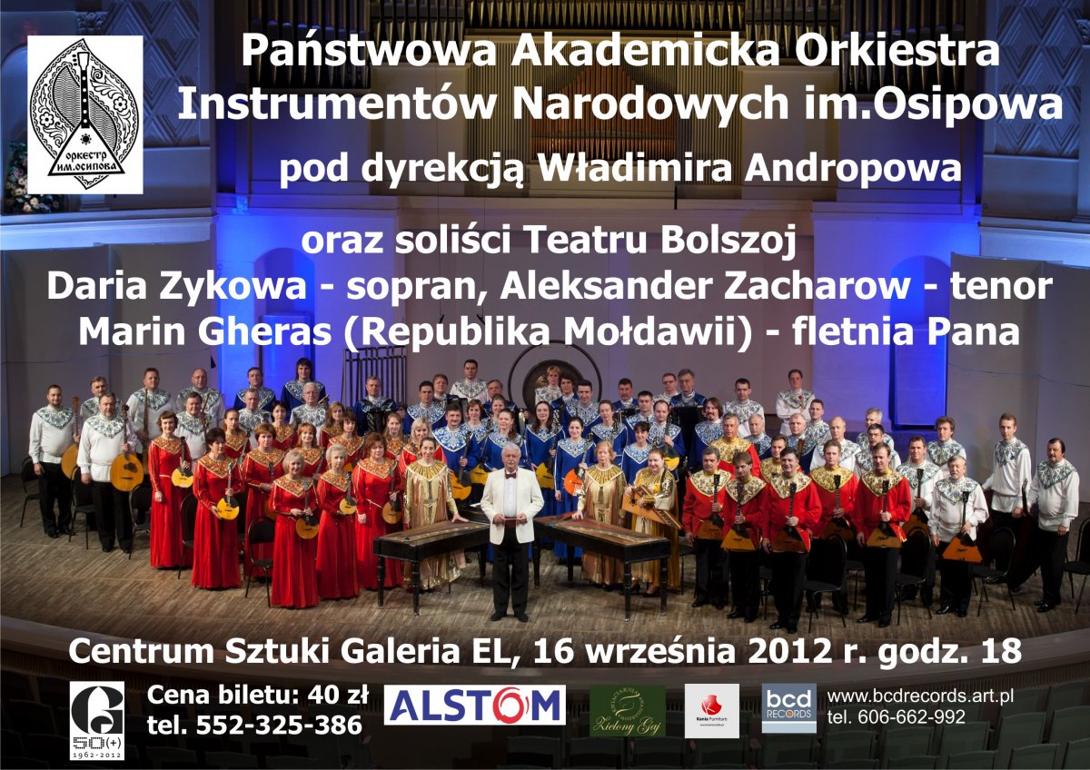 Orkiestra instrumentów ludowych Rosji zagra w Galerii El