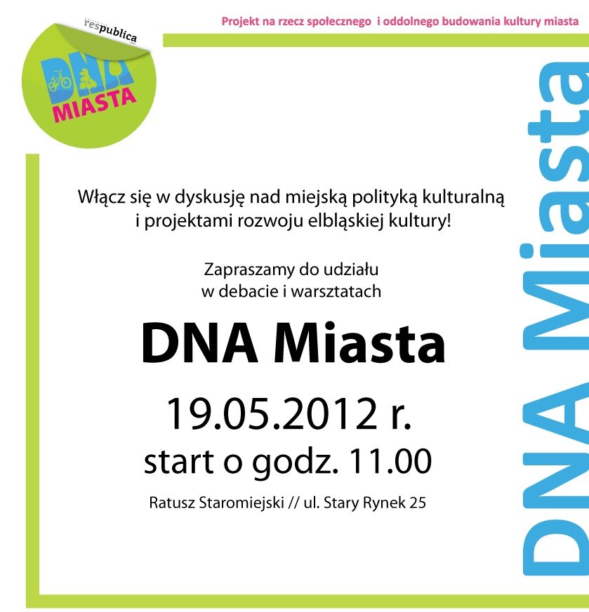 DNA Miasta. Warsztaty dla miejskich twórców i animatorów kultury