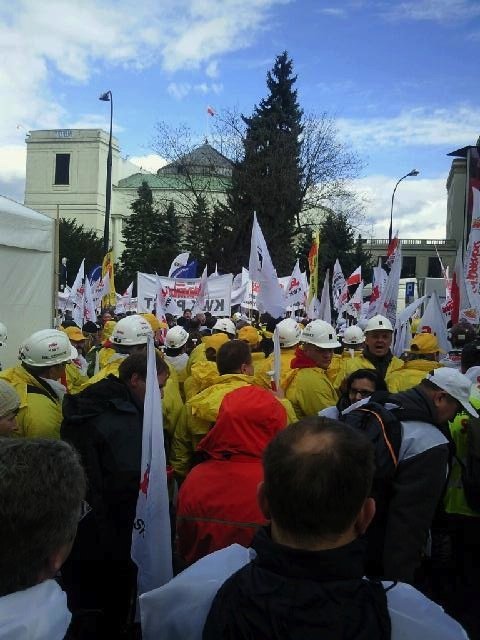 Związkowcy z Elbląga protestowali w stolicy. 