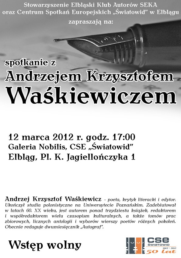 Światowid zaprasza na spotkanie z Andrzejem Krzysztofem Waśkiewiczem