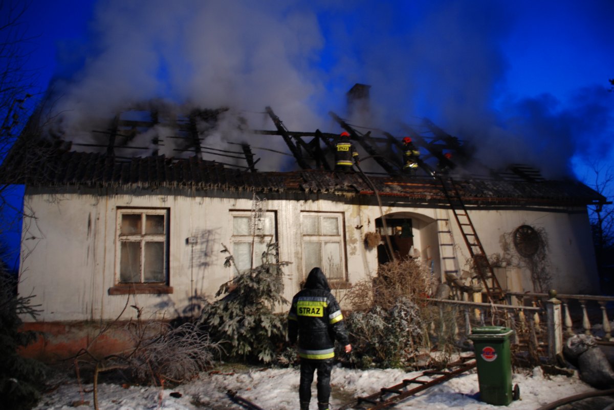 Pożar w Wysokiej. Jedna osoba poszkodowana