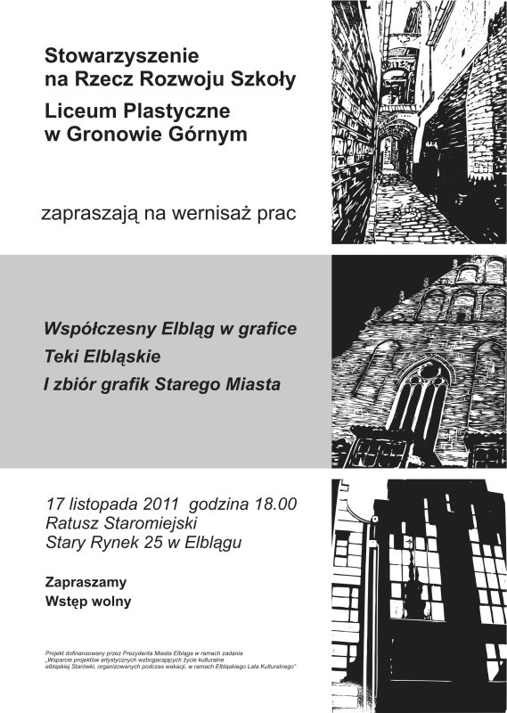 Współczesny Elbląg w grafice. Wystawa uczniów z Liceum Plastycznego
