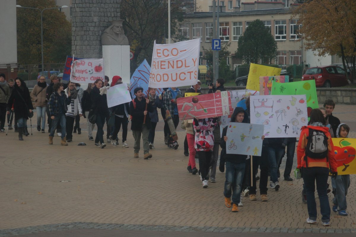 Promowali zdrową żywność. Happening uczniów Gimnazjum nr 3 w Elblągu