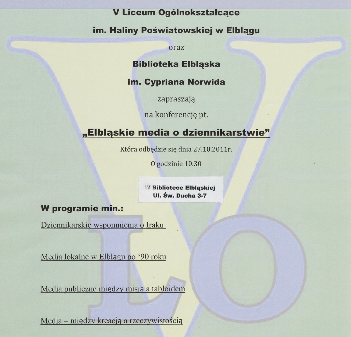 Elbląskie media o dziennikarstwie. Konferencja w Bibliotece Elbląskiej