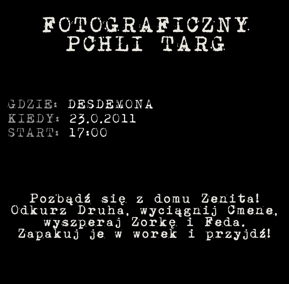 Napisali do nas: Pchli Targ Fotograficzny