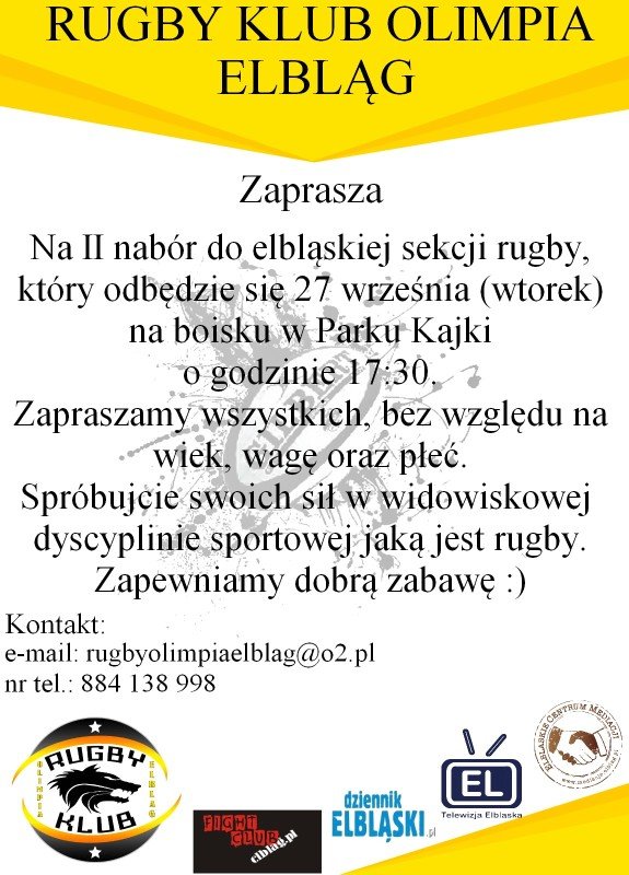 Rugby klub zaprasza na zajęcia