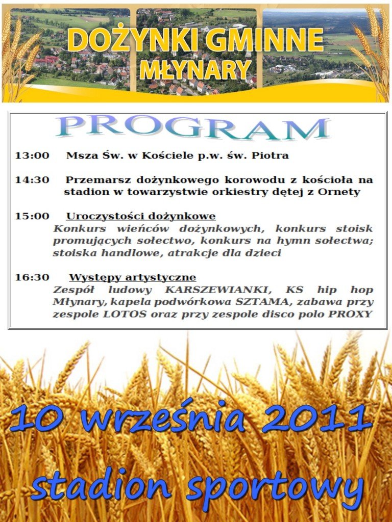 W sobotę odbędą się dożynki gminne w Młynarach