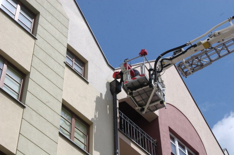 Na ratunek uwięzionym ptakom. Część strażackiej służby. Zdjęcia