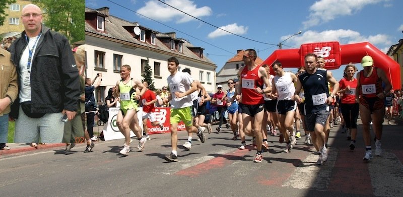 Mistrz olimpijski  kibicuje biegaczom w Pasłęku