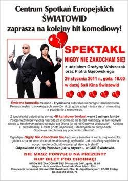 Spektakl Nigdy nie zakocham się!