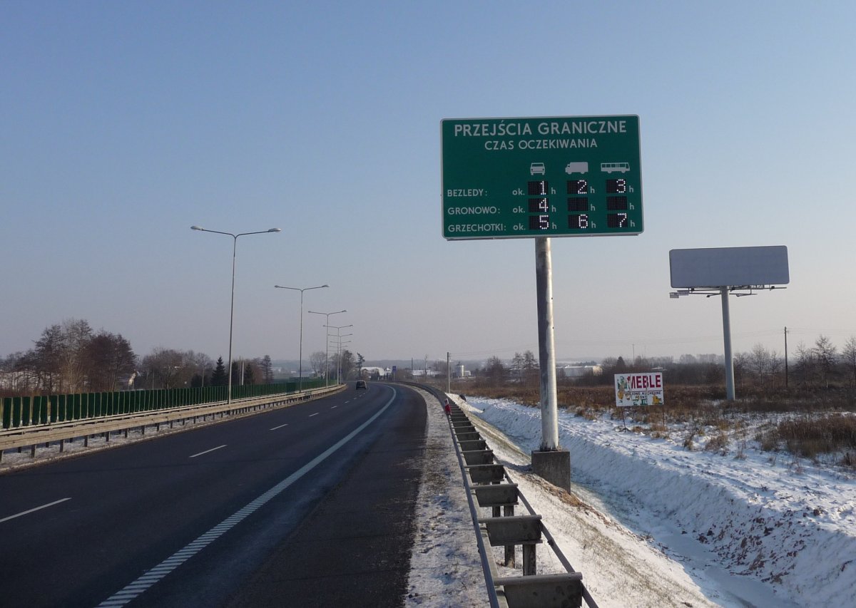 Na obwodnicy Elbląga dowiesz się, jaka kolejka na granicy
