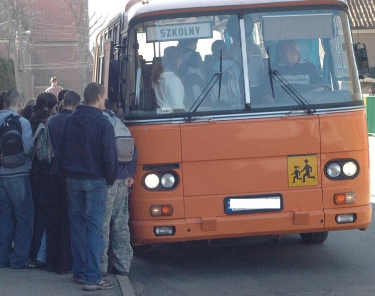 Policjanci kontrolują gimbusy