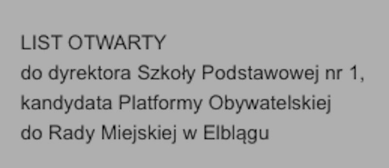 Kandydat pisze do kandydata