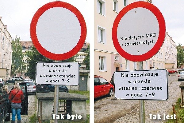 Błędny znak utrudniał życie mieszkańcom