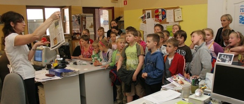 Redakcję Dziennika Elbląskiego odwiedziły dzieci ze Szkoły Podstawowej nr 3 w Pasłęku