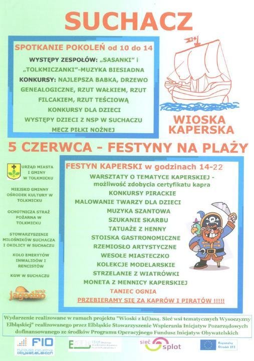 Suchacz zaprasza na Festyn Kaperski