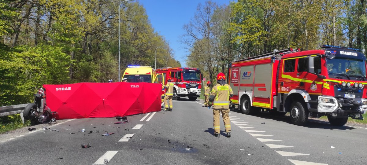 Śmiertelny wypadek pod Braniewem. Zginął motocyklista 