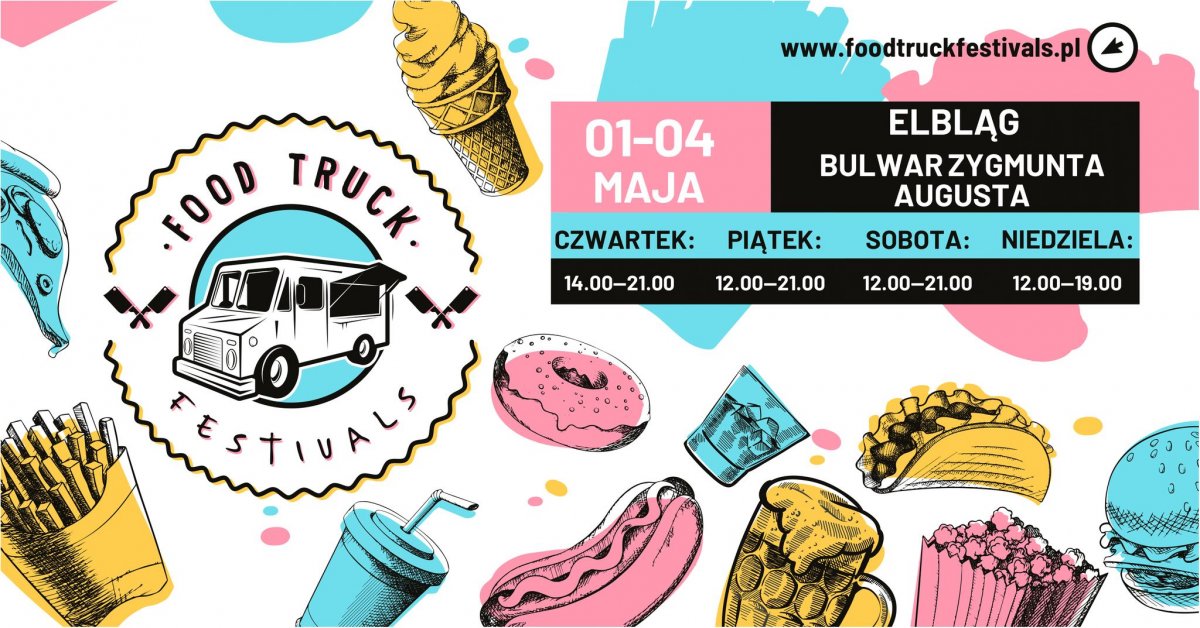 Food trucki wjechały do Elbląga. Kulinarna majówka na bulwarze Zygmunta Augusta