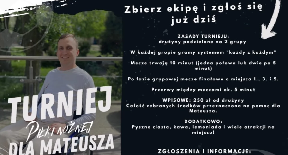 Charytatywny turniej w Elblągu. Zbiórka na rehabilitację Mateusza