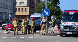 Zderzenie toyoty z motorowerem