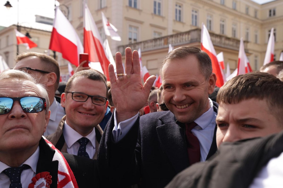 Nawrocki zabrał głos na marszu z okazji 1000-lecia Królestwa Polskiego i 500-lecia Hołdu Pruskiego