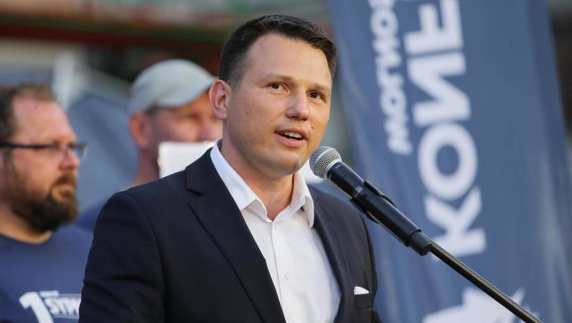 Mentzen chce debaty. Wyzywa Hołownię