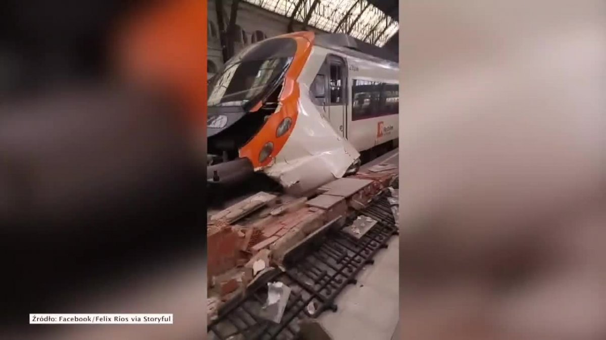Wykolejenie pociągu na dworcu w Barcelonie. Wielu rannych