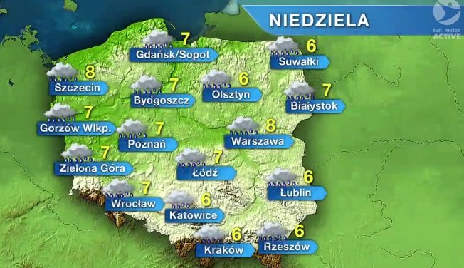 Prognoza pogody na niedzielę