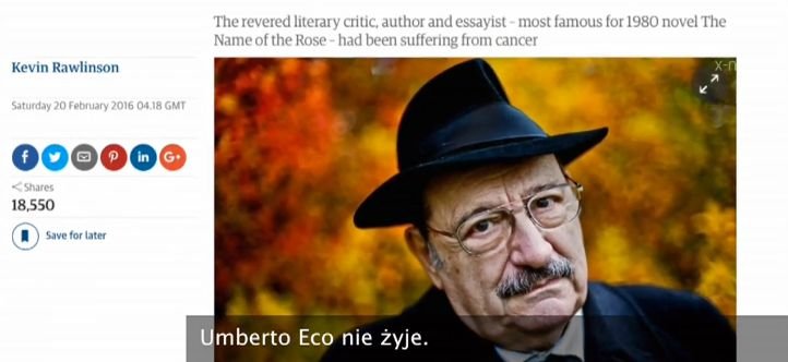 Nie żyje Umberto Eco 