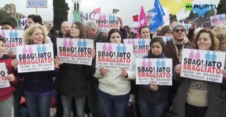 Tysiące Włochów protestowało w Rzymie przeciwko małżeństwom homoseksualnym