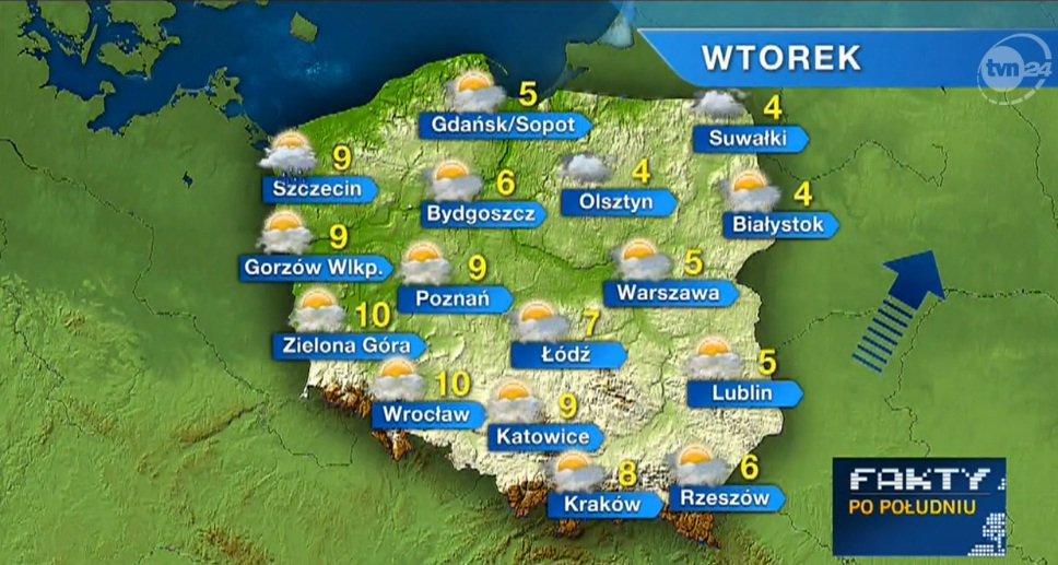 Wtorkowy poranek mglisty, później dość ciepło. W czwartek słońce