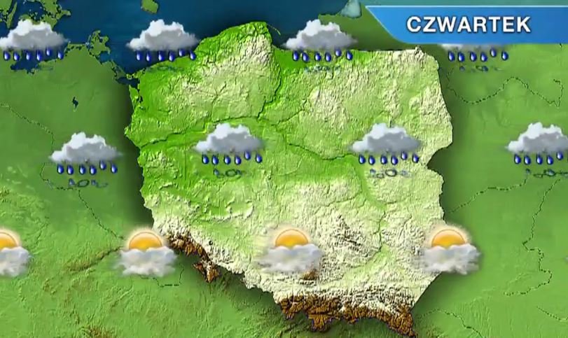 Czwartkowy poranek pochmurny, ale ciepły. Po południu przejaśnienia, ale też opady deszczu