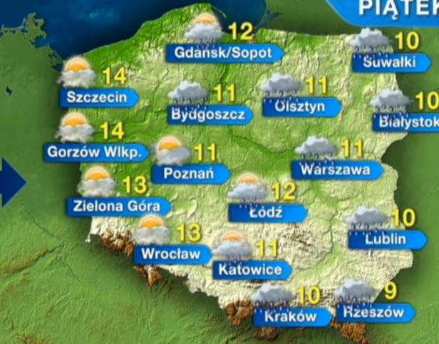 W piątek chmury na przemian ze słońcem. Wietrznie i od 9 do 14 stopni